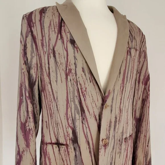 Varvatos blazer suit jacket stripe dyed black gray beige red purple XL 44 46 XXL - Picture 5 of 14